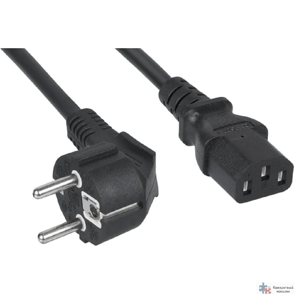 Cabeus PC-186-VDE-1.0-0.6M Кабель питания компьютера (Schuko+C13) (3x1.0), 0.6 м