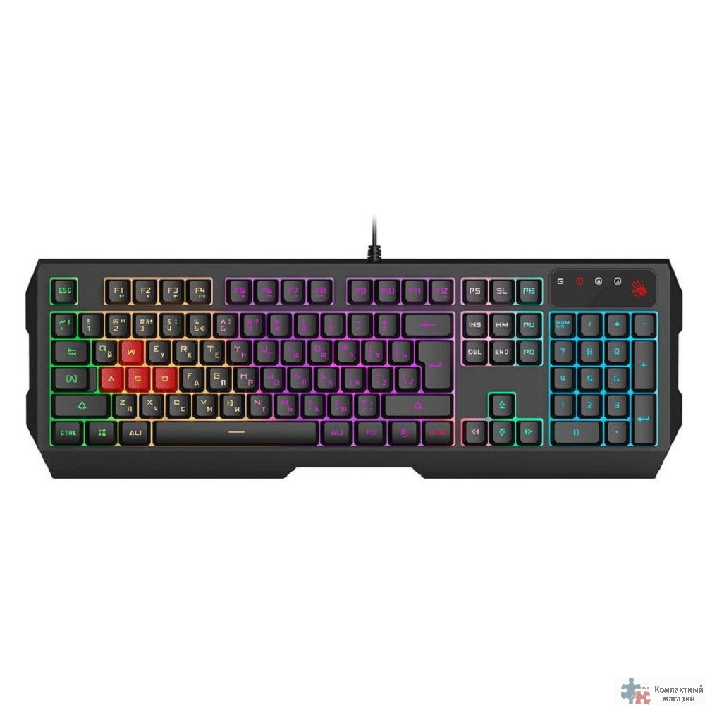 Повреждение упаковки Клавиатура A4Tech Bloody B140N черный USB Multimedia for gamer LED (B140N)