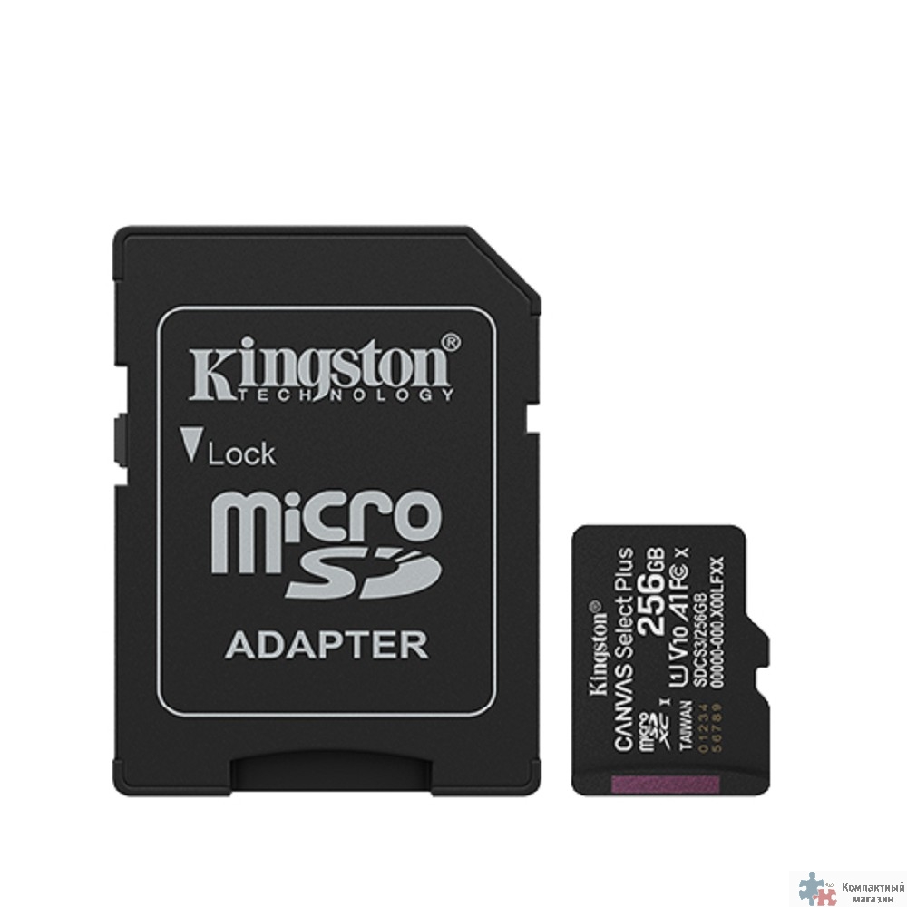 Micro SecureDigital 256GB Kingston Canvas Select Plus V10 A1 + adapter SDCS3/256GB