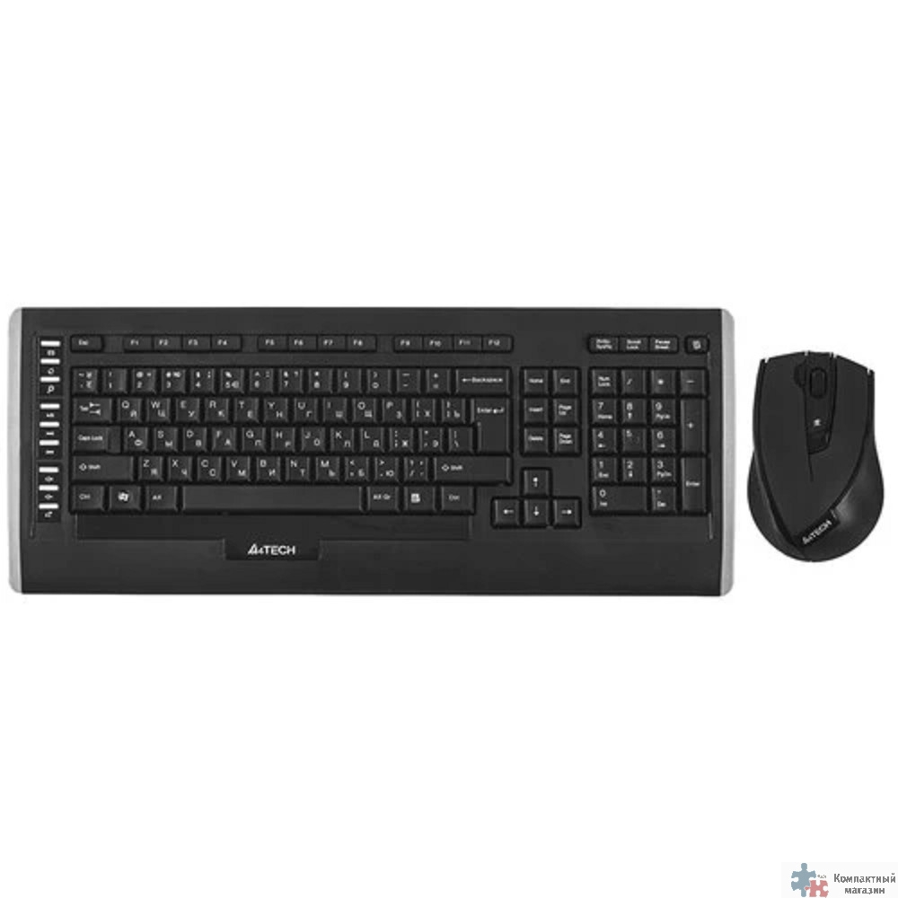 A-4Tech Клавиатура + мышь 9300F, беспроводная, черный, USB [618555]