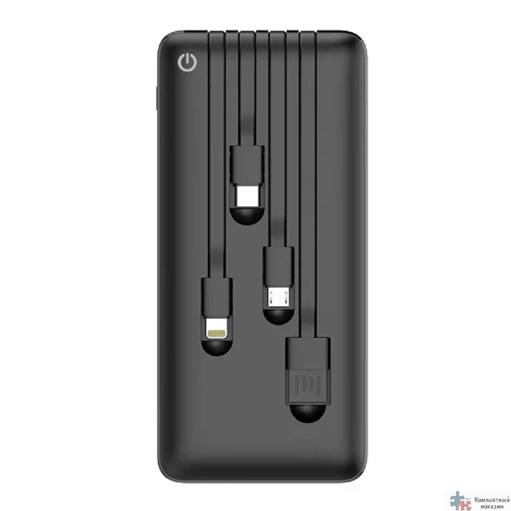 Perfeo Powerbank ABSOLUTE 10000mah In Micro usb,USB /Out USB,Micro usb,Type-C,Lightning, 2.1А/ Black (PF_B4878)