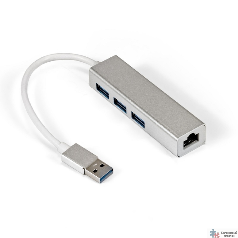 ExeGate EX294185RUS Кабель-адаптер ExeGate EXE-77U3T-45 (USB3.0 --> 3xUSB3.0 + 1xRJ45 UTP 1000Mbps RLT8153)
