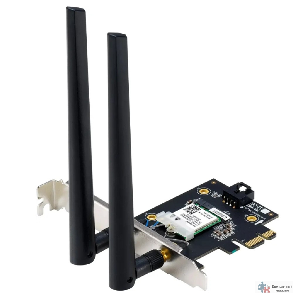 Повреждение упаковки ASUS PCE-BE6500 Беспроводной трехдиапазонный PCI Express адаптер BE6500 + Bluetooth 5.4, внешняя съемная антенна, Wi-Fi 7 (be)