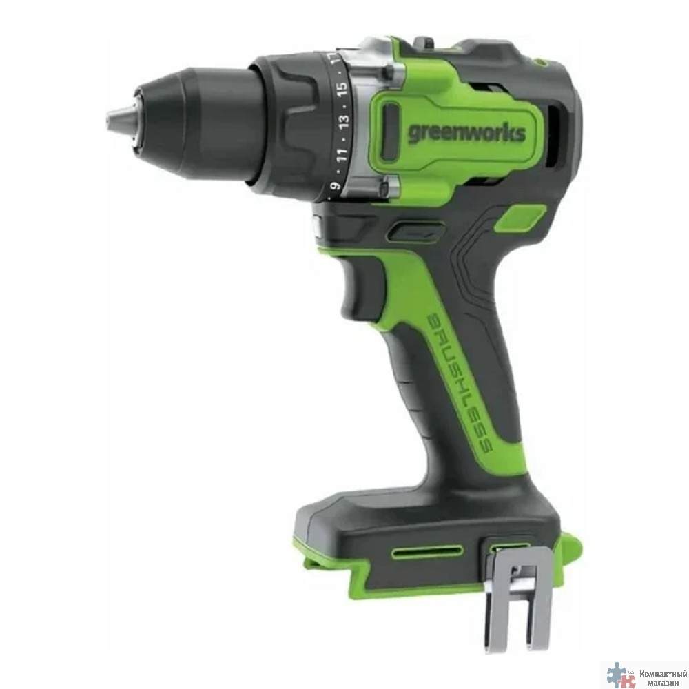Greenworks GD24DD140 Дрель-шуруповерт аккумуляторная,  24V, 140 Нм, бесщеточная, без АКБ и ЗУ [3707607]
