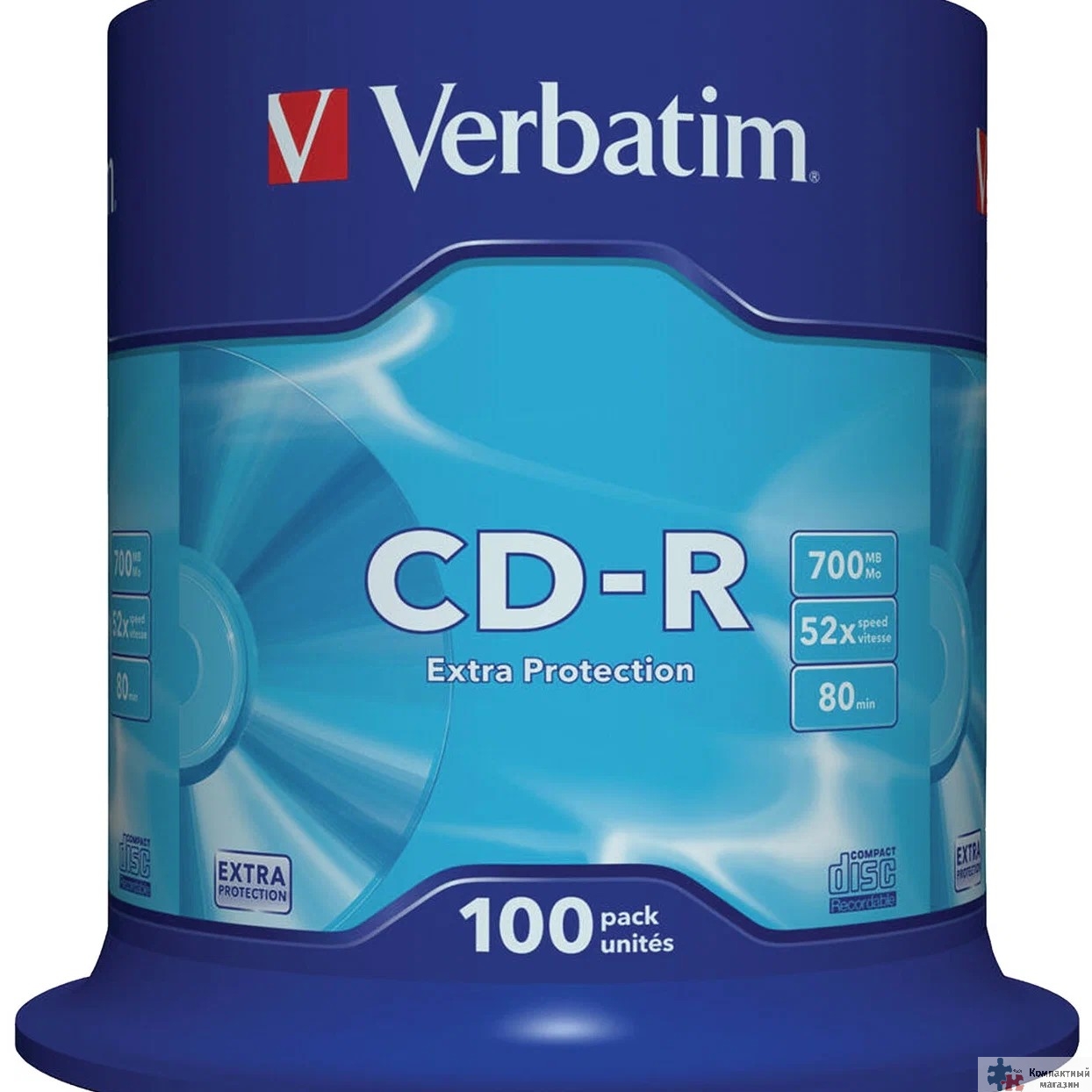 Verbatim  Диски CD-R 100 шт 700Mb 52x Cake Box ( 43411)