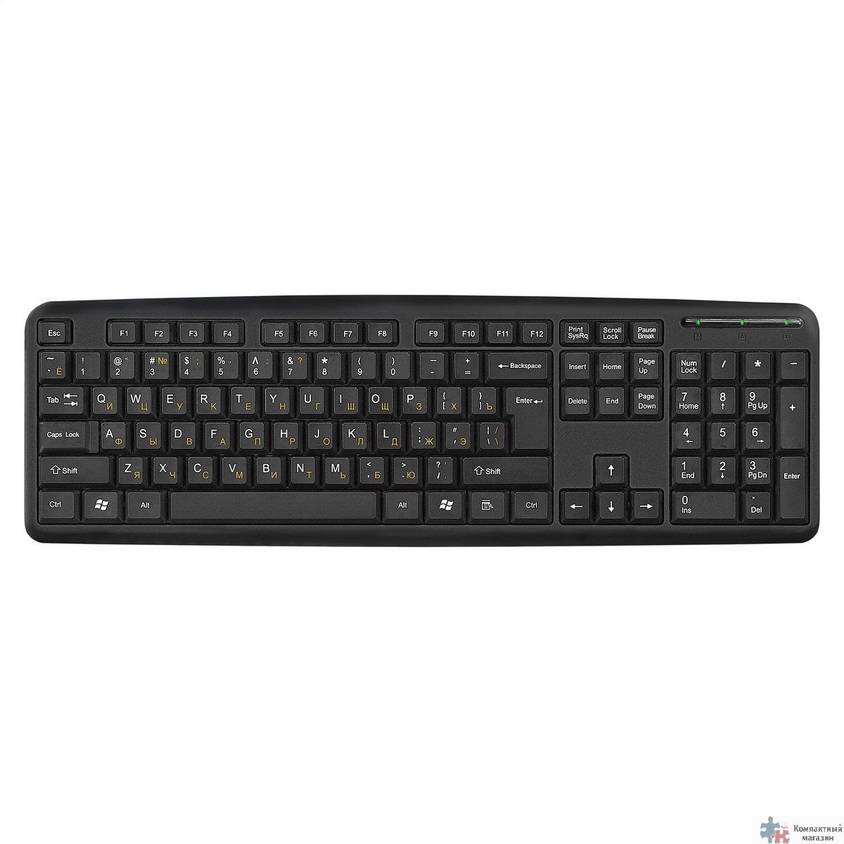 Exegate EX279939RUS Клавиатура Exegate LY-331L2, <USB, шнур 2,2м, черная,  104кл, Enter большой>, OEM