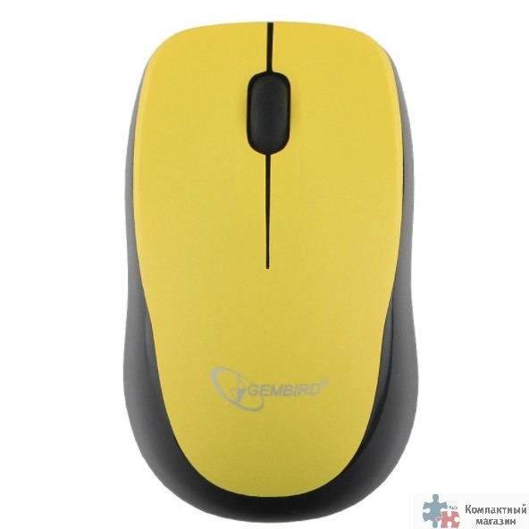 Gembird MUSW-360-LM {Мышь беспроводная, 2.4ГГц, лайм, мини, 3кн, 1000DPI, блистер}