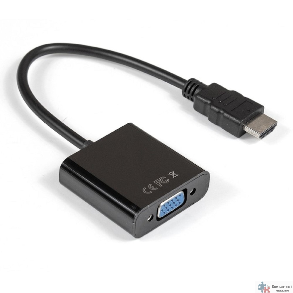 Exegate EX284926RUS Кабель-переходник HDMI-VGA ExeGate EX-HDMIM-VGAF-0.15 (19M/15F, 0,15м)