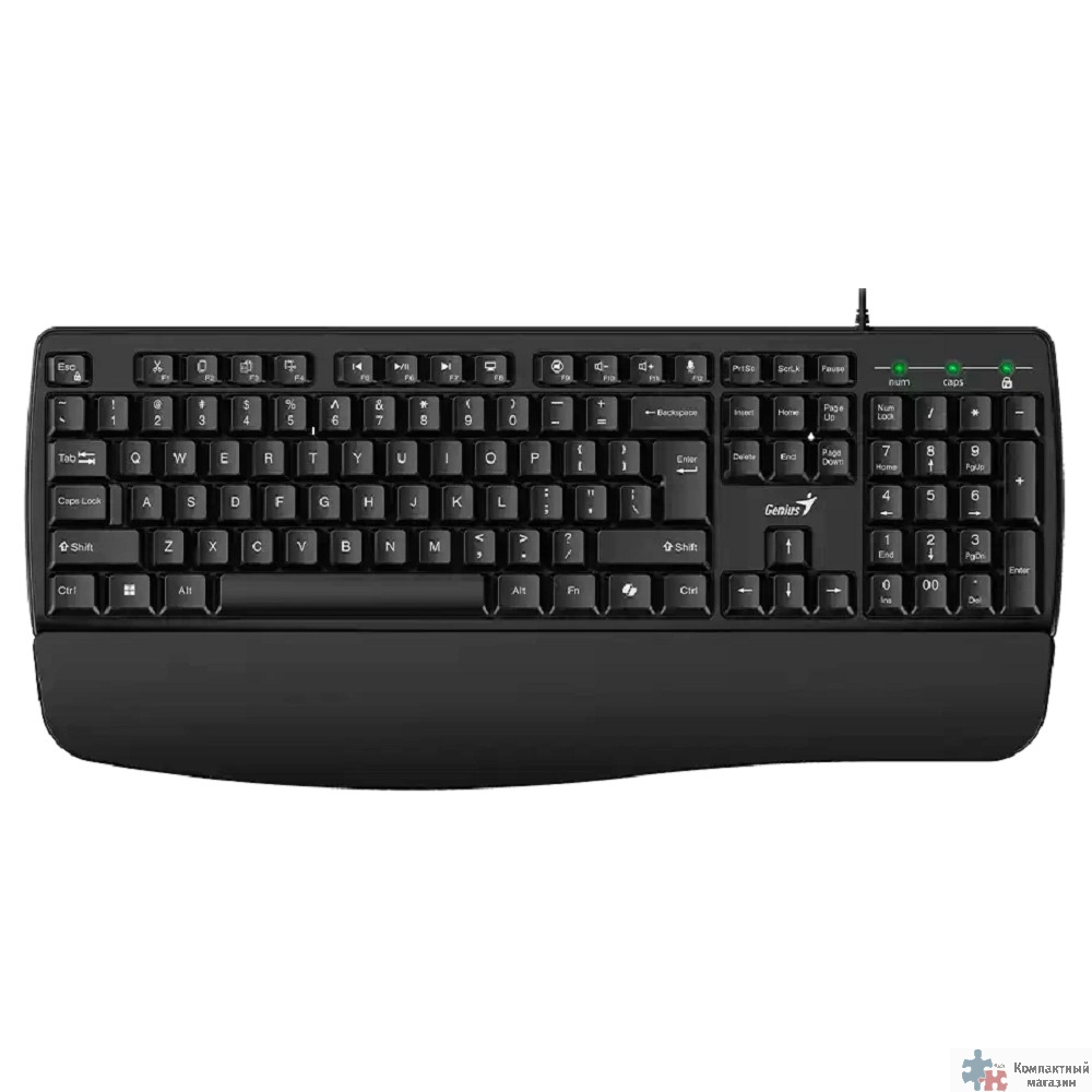 Клавиатура проводная Genius KB-123 black (USB/кабель 1.5м) (31300021402)