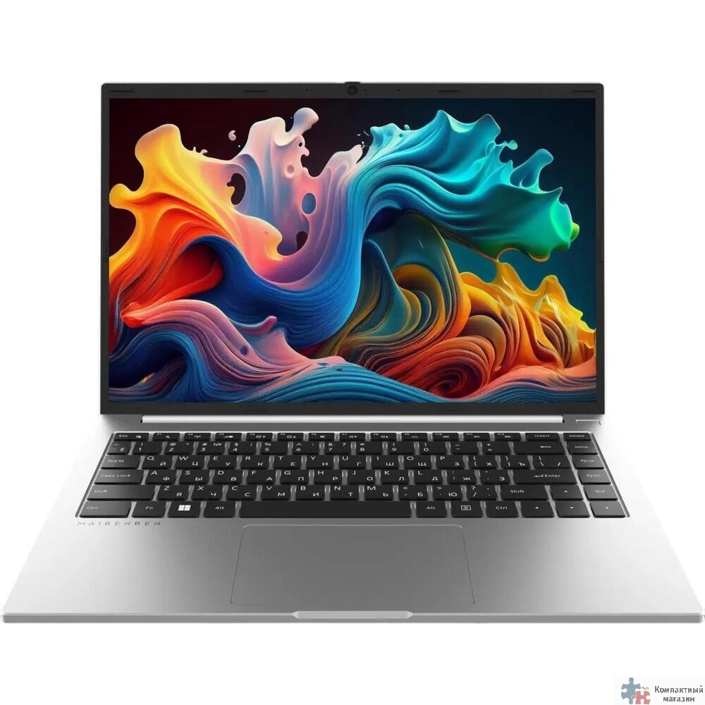 Maibenben S14B-R560UM [S14B-R560UMFQSLSRE0] Silver 14.5" {QHD 3072x1920  R5-6600H/ 16Gb/ 512Gb SSD/ Linux}