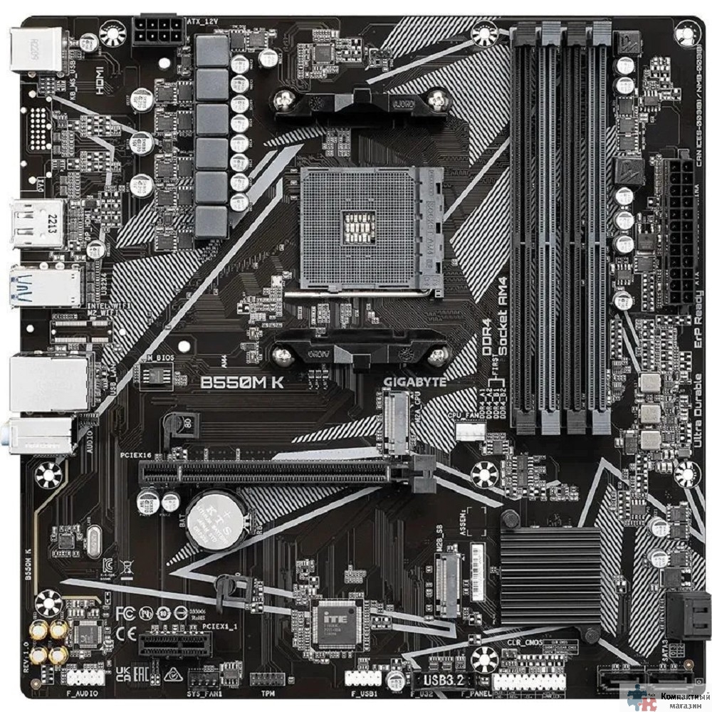 Gigabyte B550M K {SocketAM4, AMD B550,4xDDR4  mATX} Ret