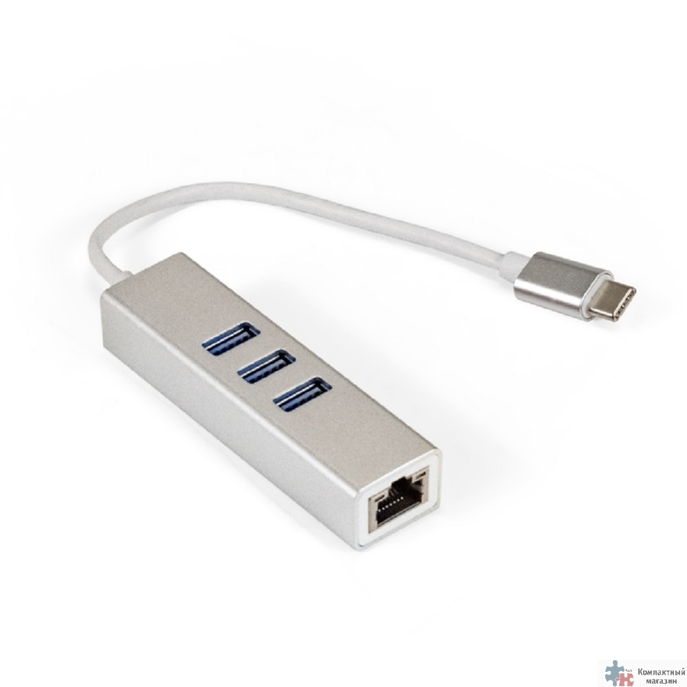 ExeGate EX294188RUS Кабель-адаптер ExeGate EXE-77C-45 (USB3.0 Type C --> 3xUSB3.0 + 1xRJ45 UTP 1000Mbps RLT8153)