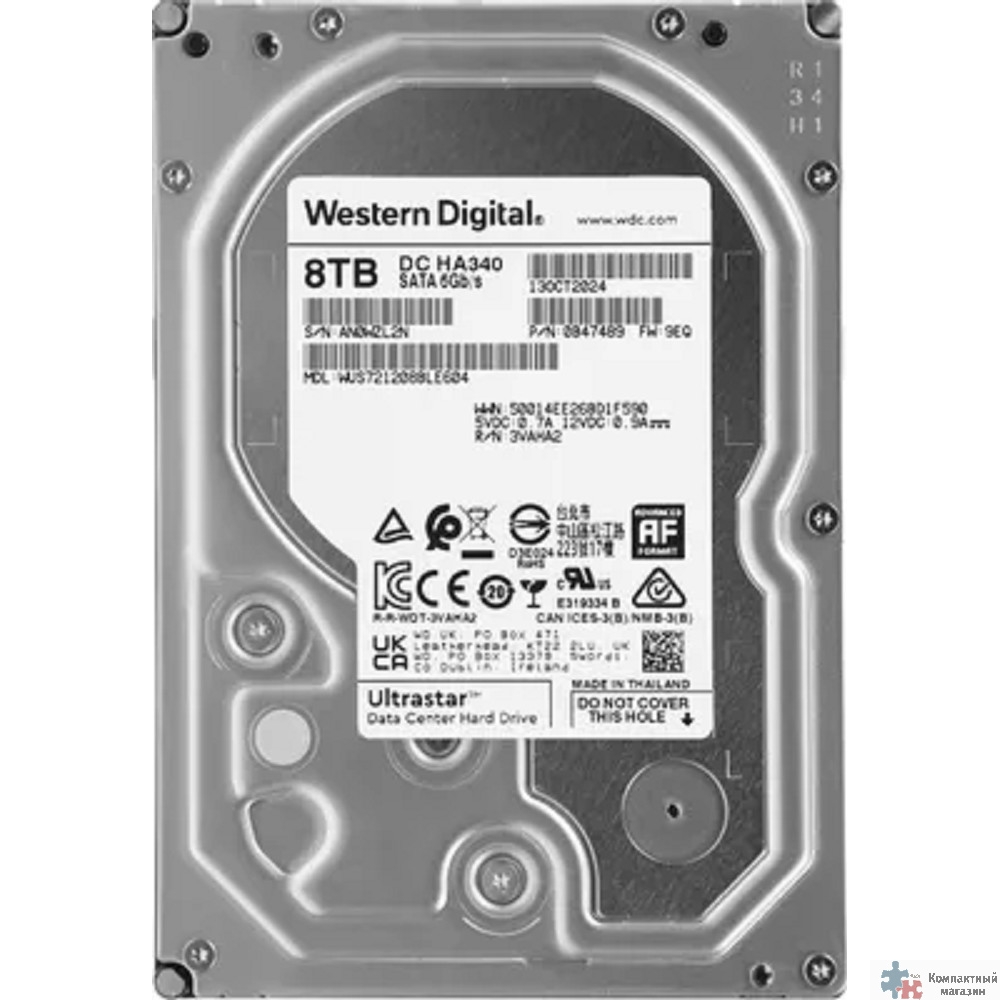 8Tb WD Ultrastar DC HA340 8TB <WUS721208BLE604> SATA3 3.5"