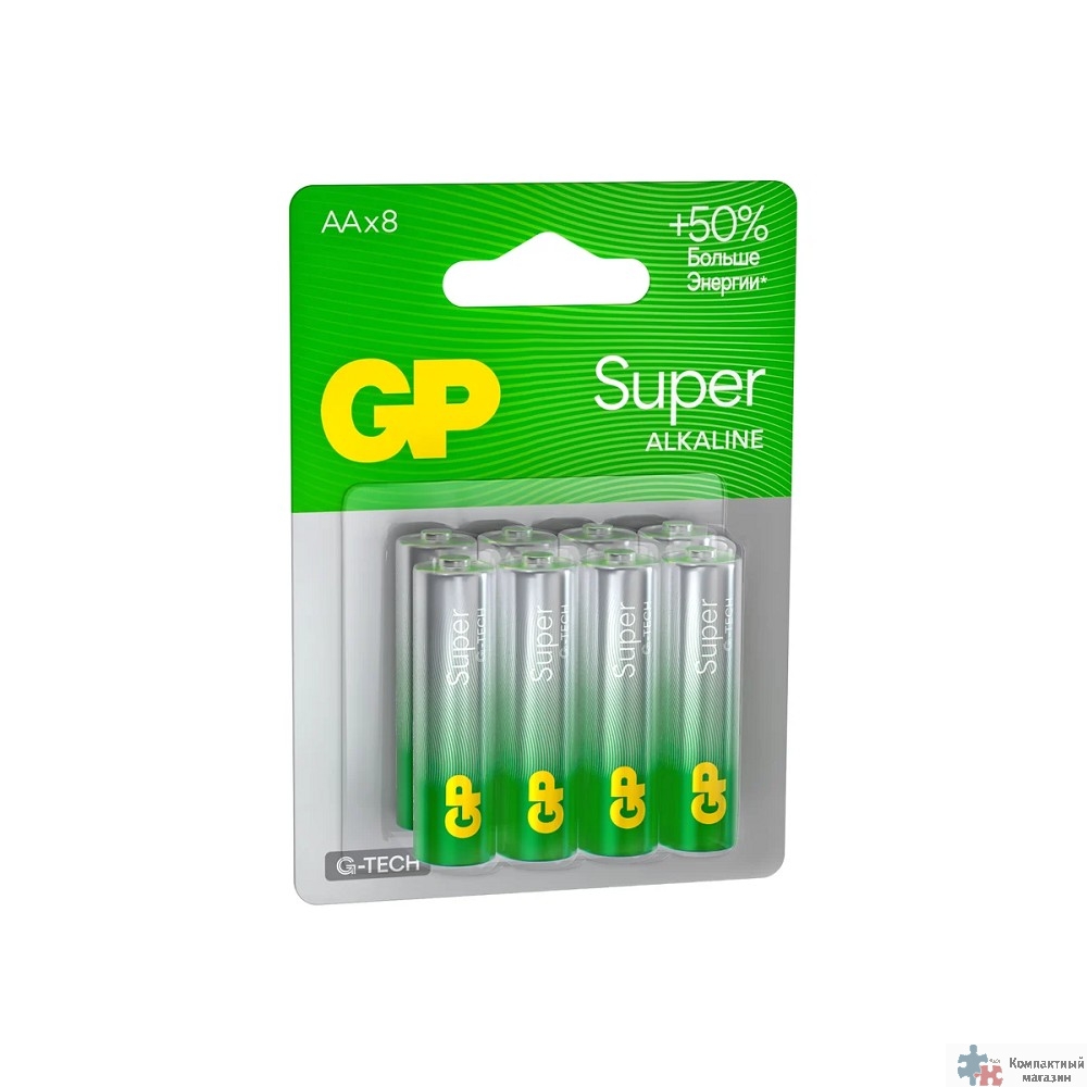 GP 15A-CR8 96/960 Super Alkaline G-Tech (8 шт в уп-ке) (GP15AA21-2CRSBC8)