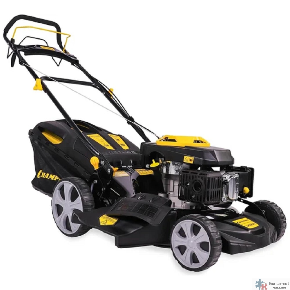 CHAMPION Газонокосилка LM4630 { 3кВт привод 460мм 60л 25-75мм 1рычаг/7, 33,5кг 3в1 }