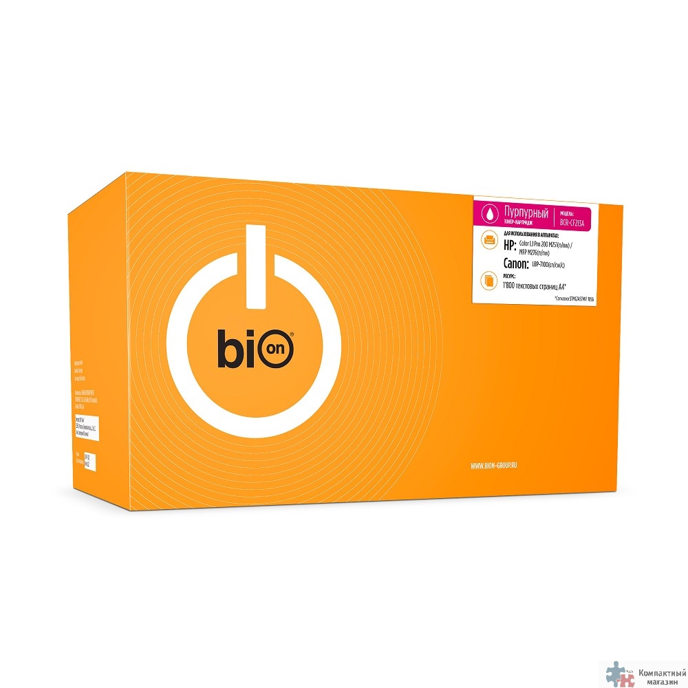 Bion BCR-CF213A Картридж для HP Laser Jet Pro 200/color M251nw/color M251n/color MFP M276n/color MFP M276nw(1800  стр.),Пурпурный, с чипом