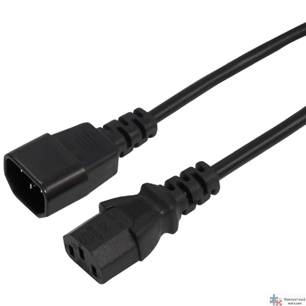 Rexant (04-2721) Шнур сетевой IEC 320 C13 – IEC 320 C14 3x0,75мм?, длина 0,6м