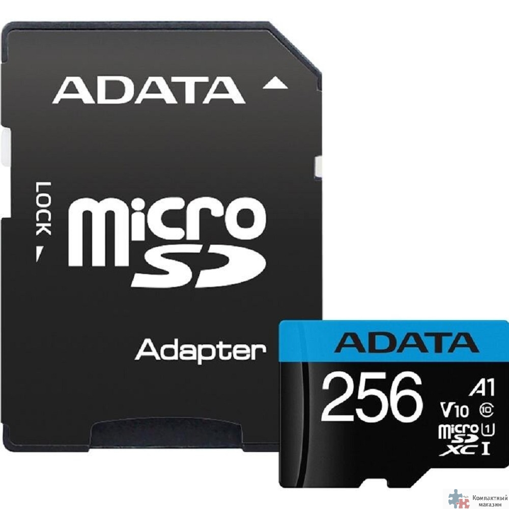 Micro SecureDigital 256Gb A-Data AUSDX256GUICL10A1-RA1 {MicroSDXC Class 10 UHS-I, SD adapter}