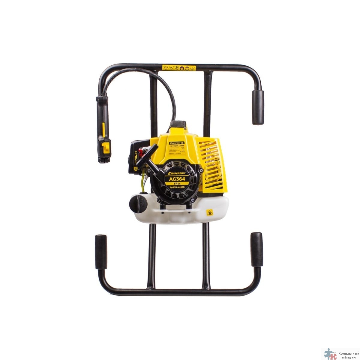 CHAMPION Мотобур AG364 { 2,2кВт 64см? 12,8кг без шнека } 