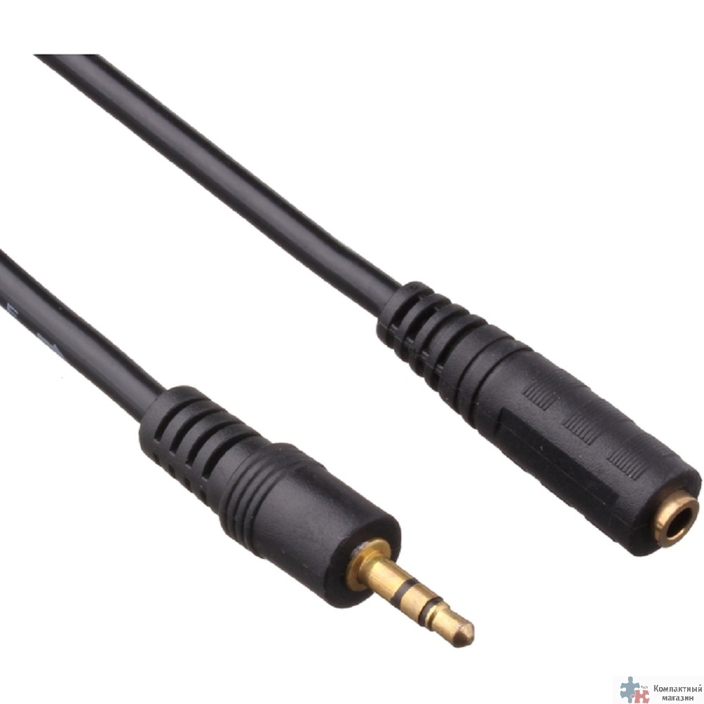 Exegate EX205308RUS Удлинитель звуковой (3.5mm Jack M - 3.5mm Jack F) 2м Exegate, позолоченные разъемы