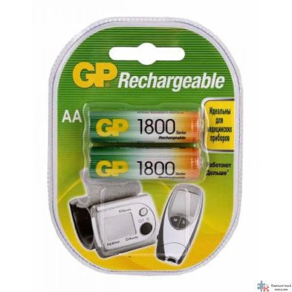 GP ReEnergy 180AAHC AA, емкость 1800 мАч (180AAHCRGY-2CRCB2)  (2 шт. в уп-ке) аккумулятор
