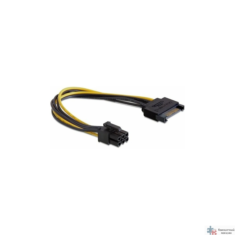 Cablexpert Разветвитель питания SATA->PCI-Express 6pin, для подключения в/к PCI-Е (6pin) к б/п ATX (CC-PSU-SATA)