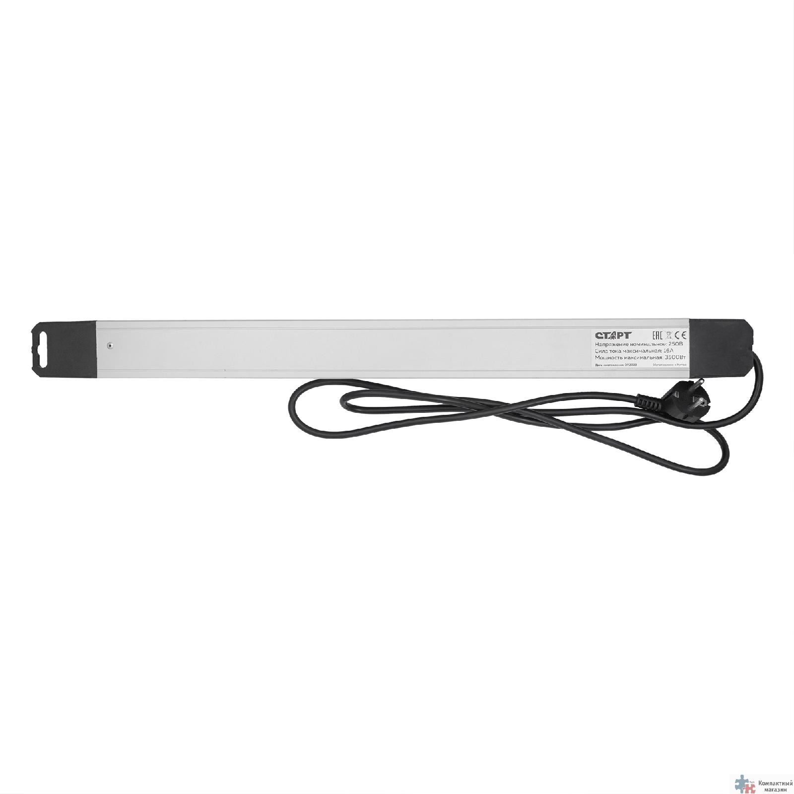 Сетевой фильтр СТАРТ  С/УД-Ф SP 6x1 ZDVT 2USB, черный, серия PROTECT