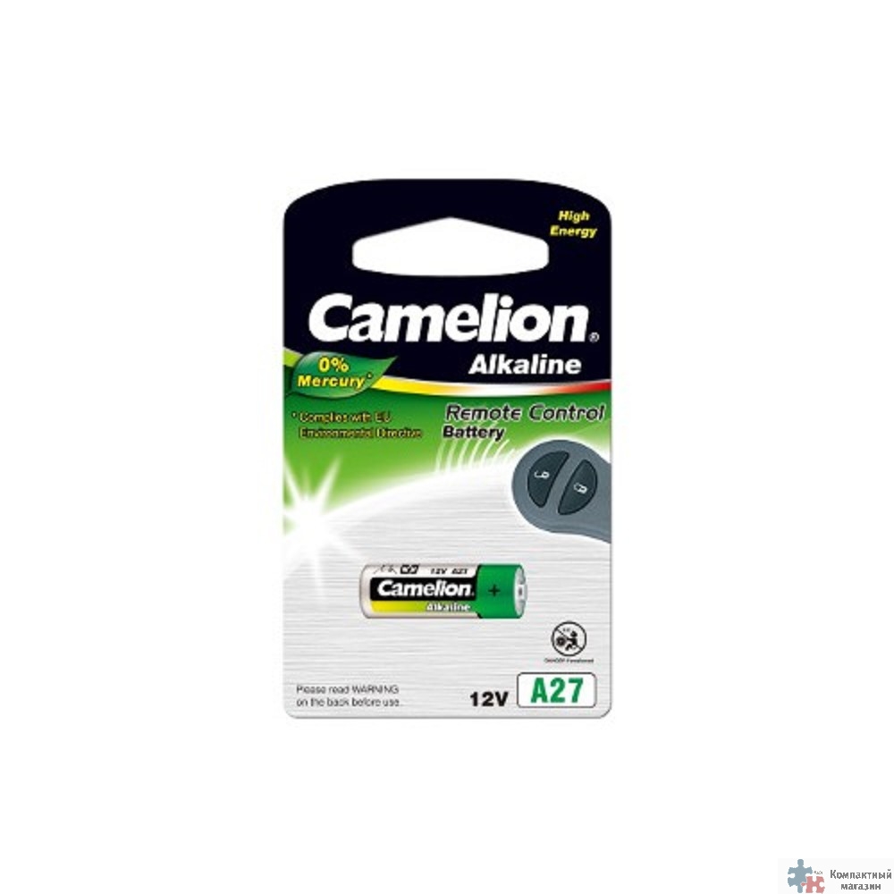 Camelion LR27A BL-1 Mercury Free (A27-BP1, батарейка,12В) (1 шт. в уп-ке) 
