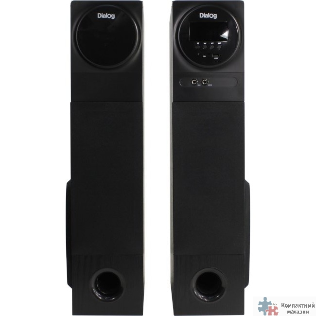 Dialog Progressive AP-2300 BLACK - акустические колонки 2.0, 2*40W RMS,  Bluetooth, FM+USB+SD reader
