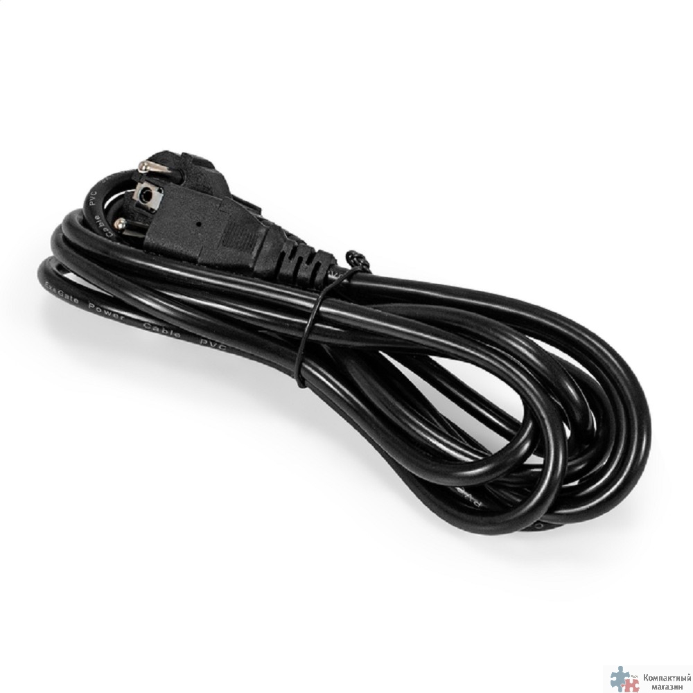 Exegate EX295578RUS Кабель питания ExeGate Power PC-3P (Евровилка угловая Schuko->C13, VDE-250V-3*1.5mm2, медь, черный, 10A, 3м)