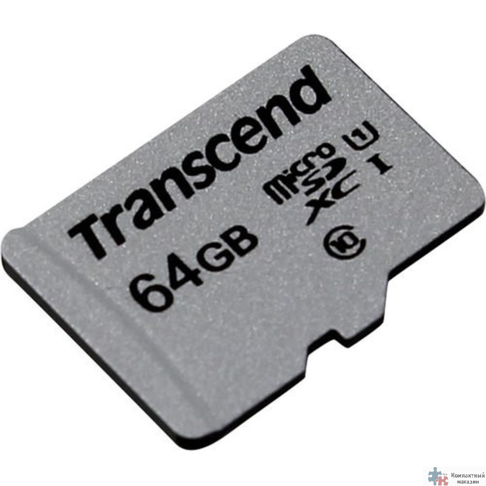 Micro SecureDigital 64Gb Transcend Class 10 TS64GUSD300S {MicroSDXC Class 10 UHS-I U1}