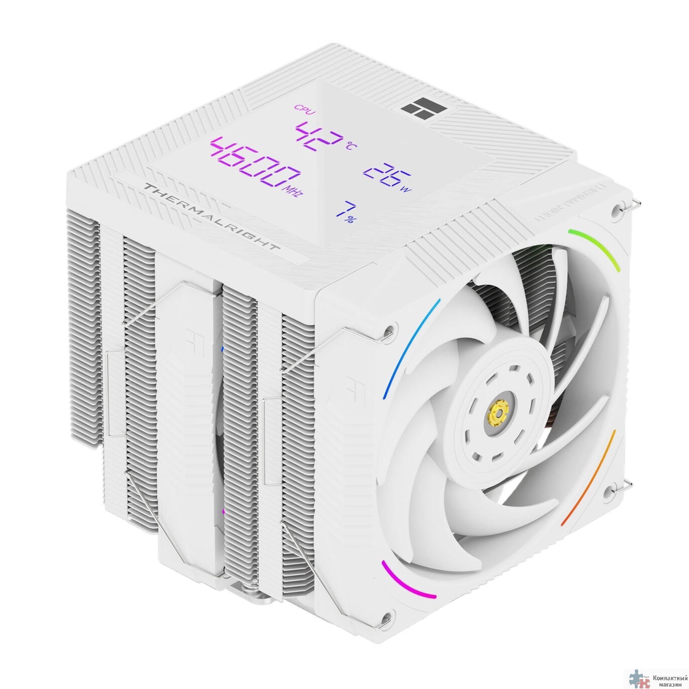 Thermalright Кулер Phantom Spirit 120 Digital Snow  LGA115X/1200/1700/1851/AM4/AM5 (Dual Tower, 2x120mm ARGB PWM Fan, медное основание, 7 тепл. трубок 6мм) / TRPS120DSNOW