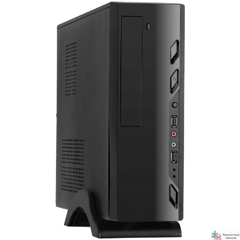 Exegate EX268694RUS Корпус MiniITX Exegate MI-208 Black, miniITX/mATX, <M350, 80mm>, 2*USB, Audio