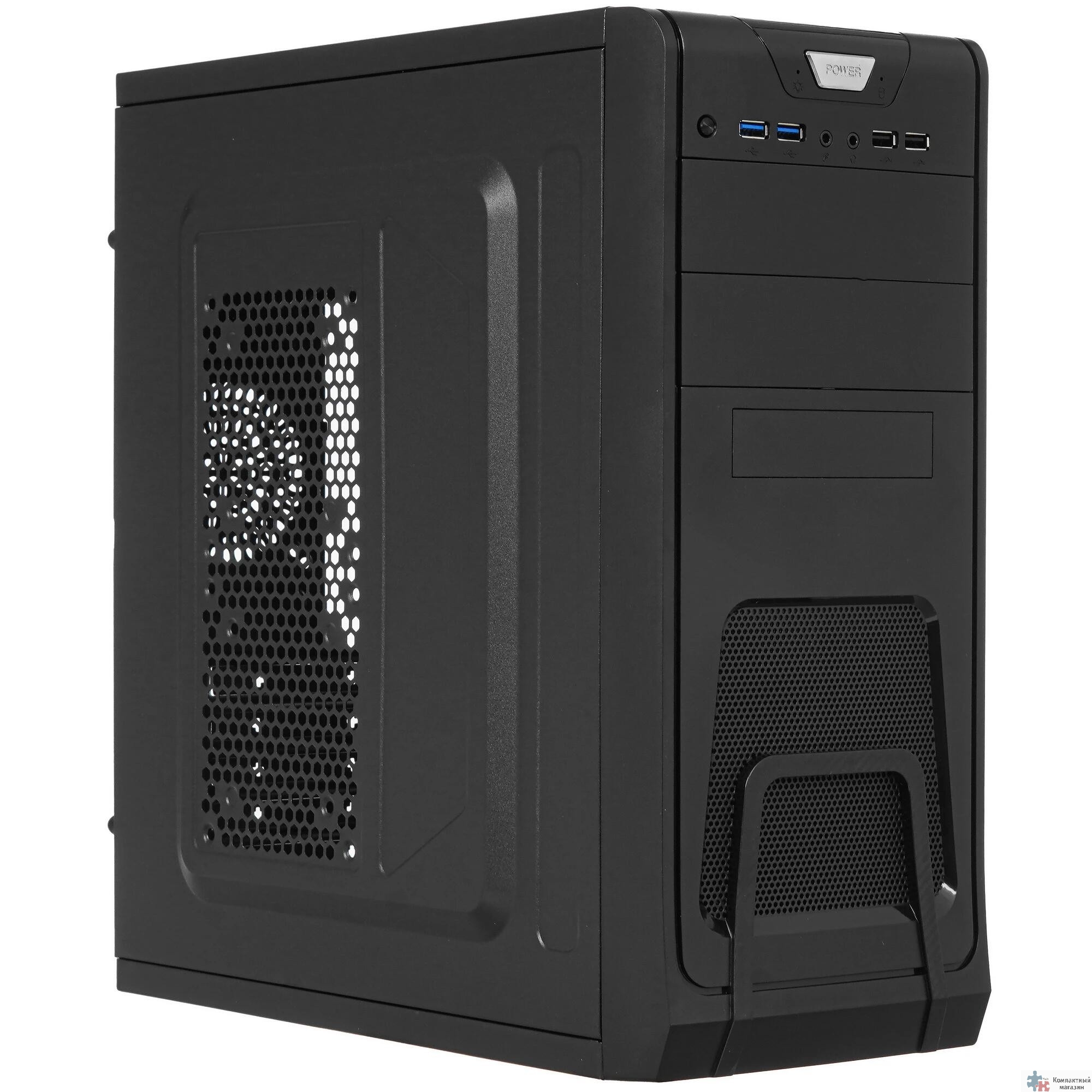 Exegate EX278394RUS Корпус Miditower Exegate CP-603 Black, ATX, <без БП>, 2*USB+2*USB3.0, Audio