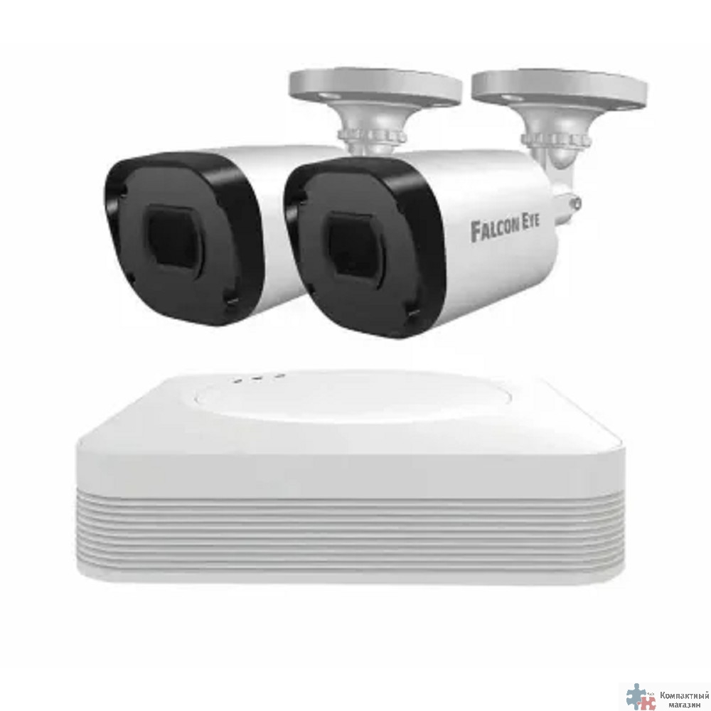 Комплект видеонаблюдения Falcon Eye FE-104MHD KIT Light SMART  4-х канальный гибридный {(AHD,TVI,CVI,IP,CVBS) регистратор; Видеовыходы: VGA;HDMI; Видеовходы: 4xBNC}