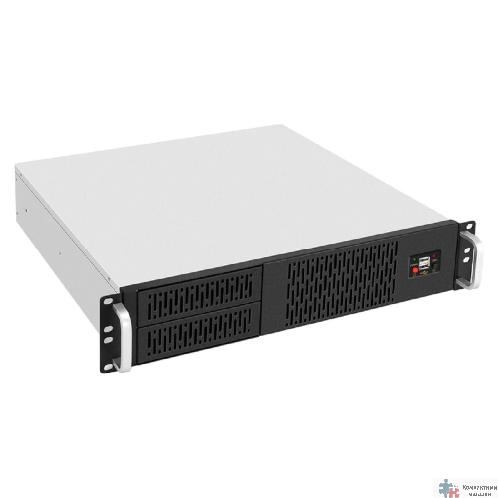 Exegate EX296160RUS Серверный корпус ExeGate Pro 2U400-02 <RM 19", высота 2U, глубина 400, без БП, USB>