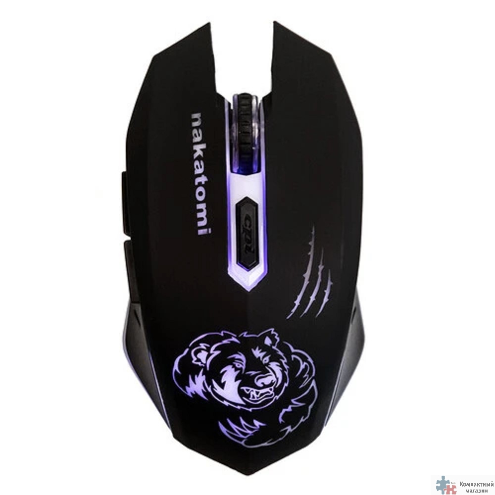 Мышь MROG-15UR Nakatomi Gaming RF 2.4G Optical - игровая, аккумулятор, 6 кнопок+ролик, 7ми цветная подсветка