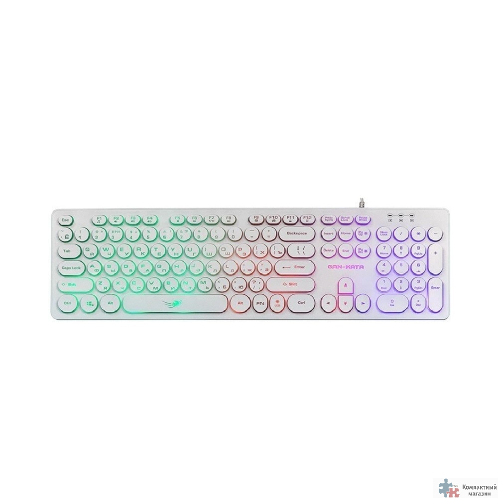 Dialog Gan-Kata Клавиатура KGK-16U WHITE - игровая с RGB-подсветкой, USB, белая 