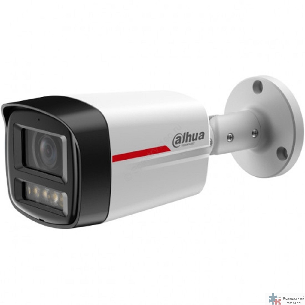 DAHUA DH-IPC-HFW2849TLP-S-LED-0280B-PRO Уличная цилиндрическая IP-видеокамера WizColor 8Мп, 1/1,8” CMOS, объектив 2.8мм, видеоаналитика, микрофон, LED 50м, IP67, металл
