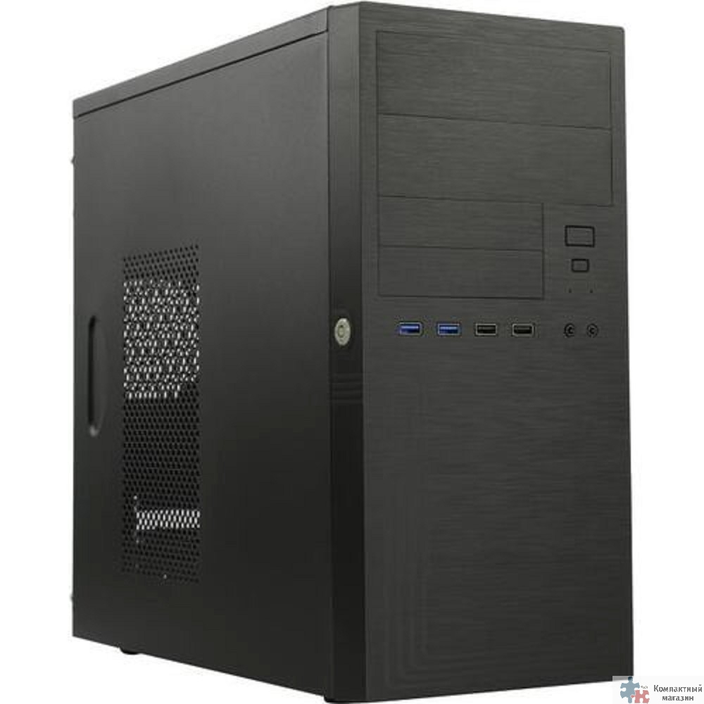 ES555BK PM-450ATX U3*2+TypeC*2+2*combo Audio; intrusion switch; power button lock; Extra 2xHDD cage; plastic screwless parts [6188250]