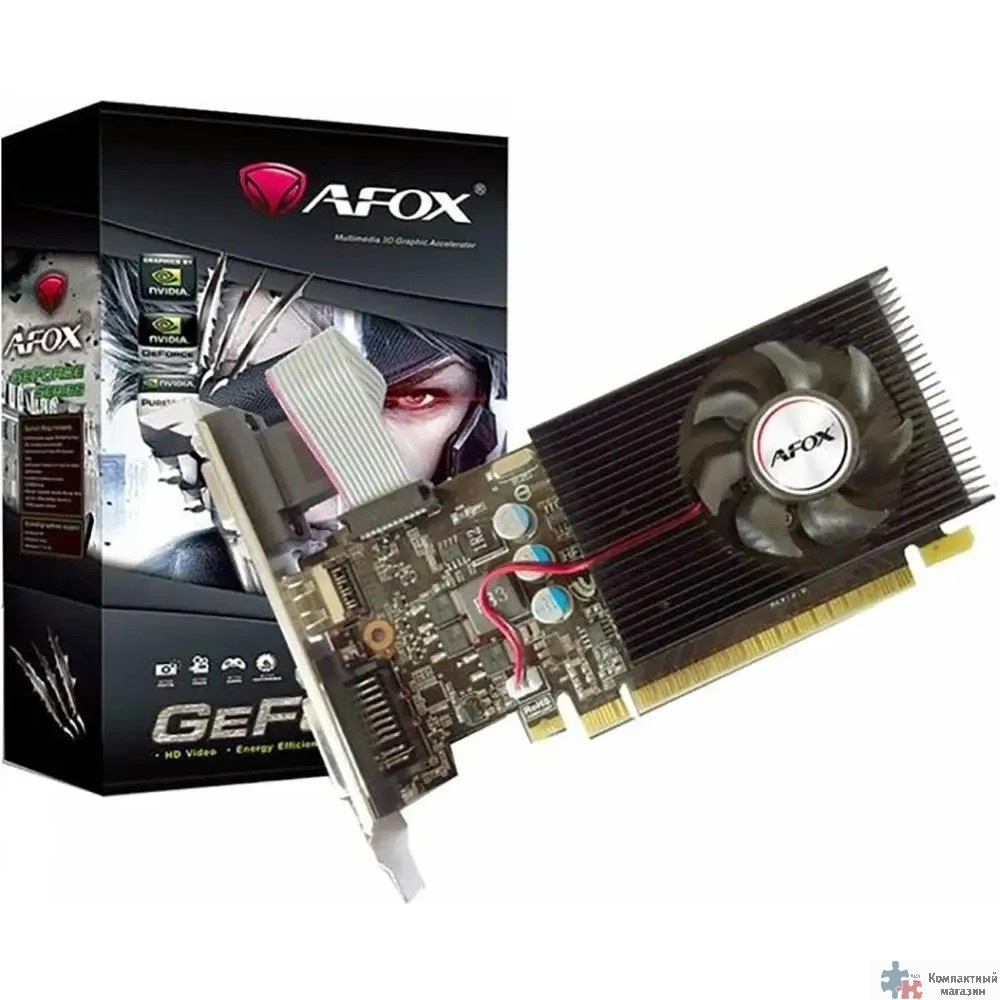 Видеокарта AFOX GT730 4GB GDDR3 128bit VGA/DVI/HDMI LP 1 FAN (AF730-4096D3L6)  RTL