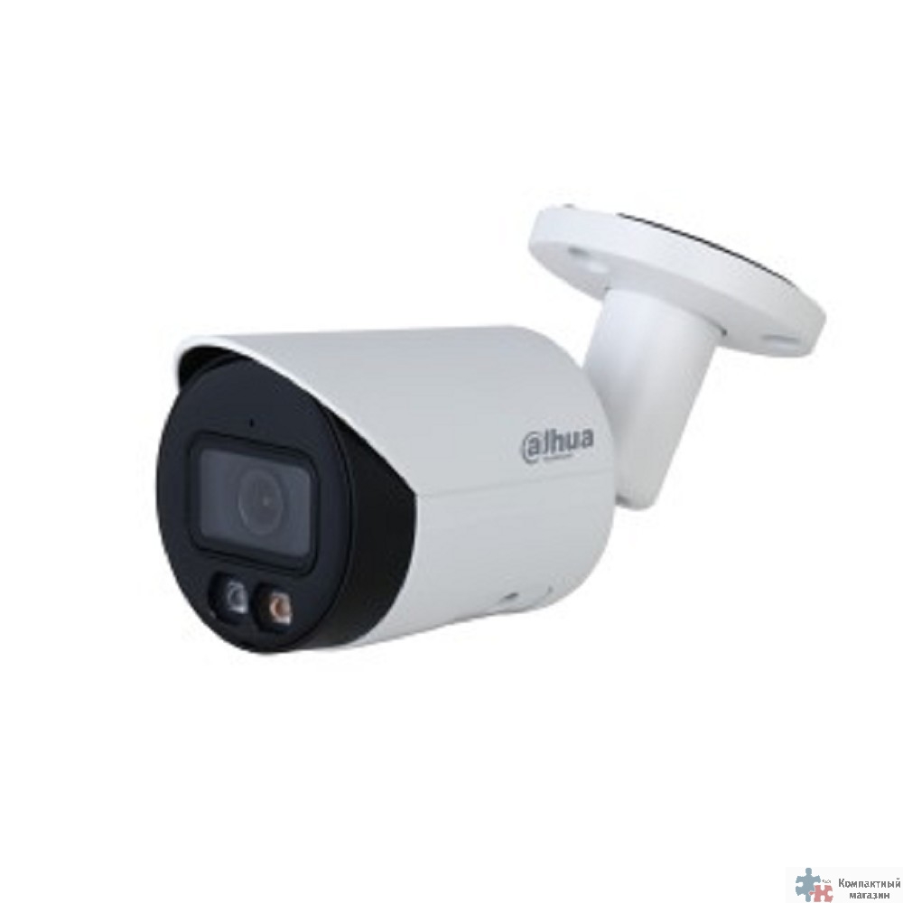 DAHUA DH-IPC-HFW2249SP-S-IL-0280B Уличная цилиндрическая IP-видеокамера SmartDualLight 2Мп, 1/2.8” CMOS, объектив 2.8мм, видеоаналитика, микрофон, ИК 30м, LED 30м, IP67, металл