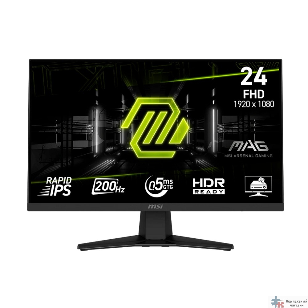 Повреждение упаковки MSI MAG 23.8" 244F {IPS 1920x1080 200Hz 0.5ms 1000:1 300cd 178/178 HDMI2.0 DisplayPort1.2 Tilt VESA Black}