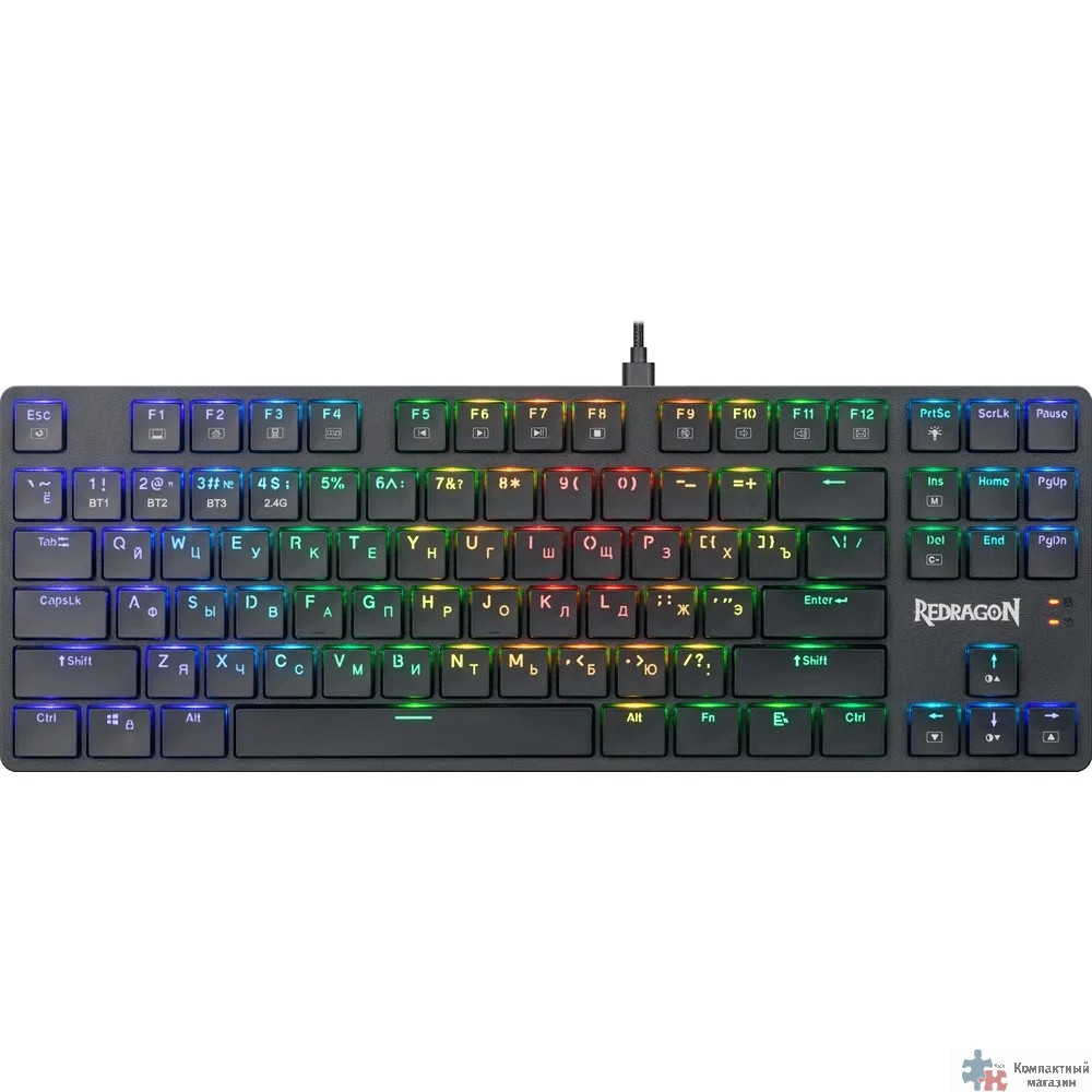 Механическая клавиатура Anubis RGB,тонкая,тихая,87клавиш,б.п. Redragon