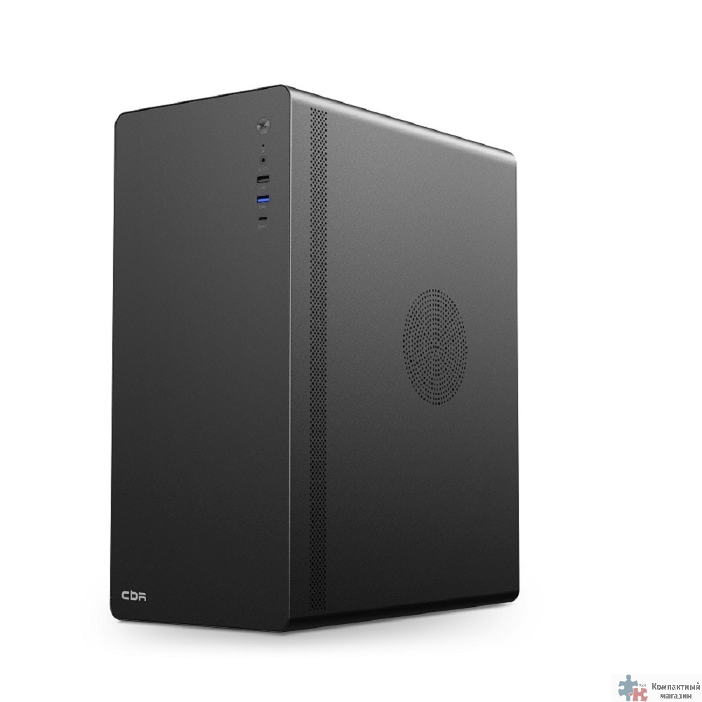 CBR Корпус ATX Miditower U500, без БП, 1*USB 3.0 Type-C, 1*USB 3.0, 1*USB 2.0, HD Audio+Mic, Black [PCC-ATX-U500-WPSU]