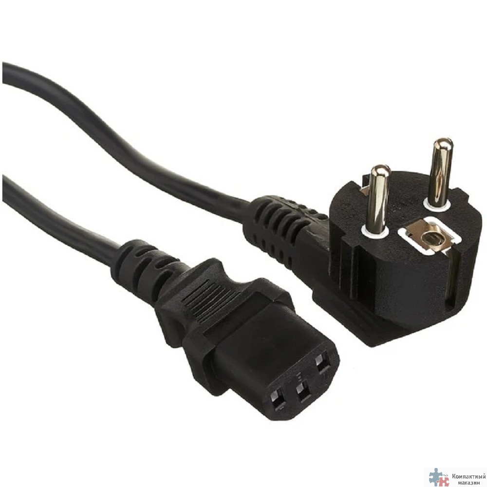 Exegate EX297784RUS Кабель питания Power PC-1,8P (Евровилка угловая Schuko->C13, VDE-250V-3*1.0mm2, медь, черный, 16A, 1.8м)