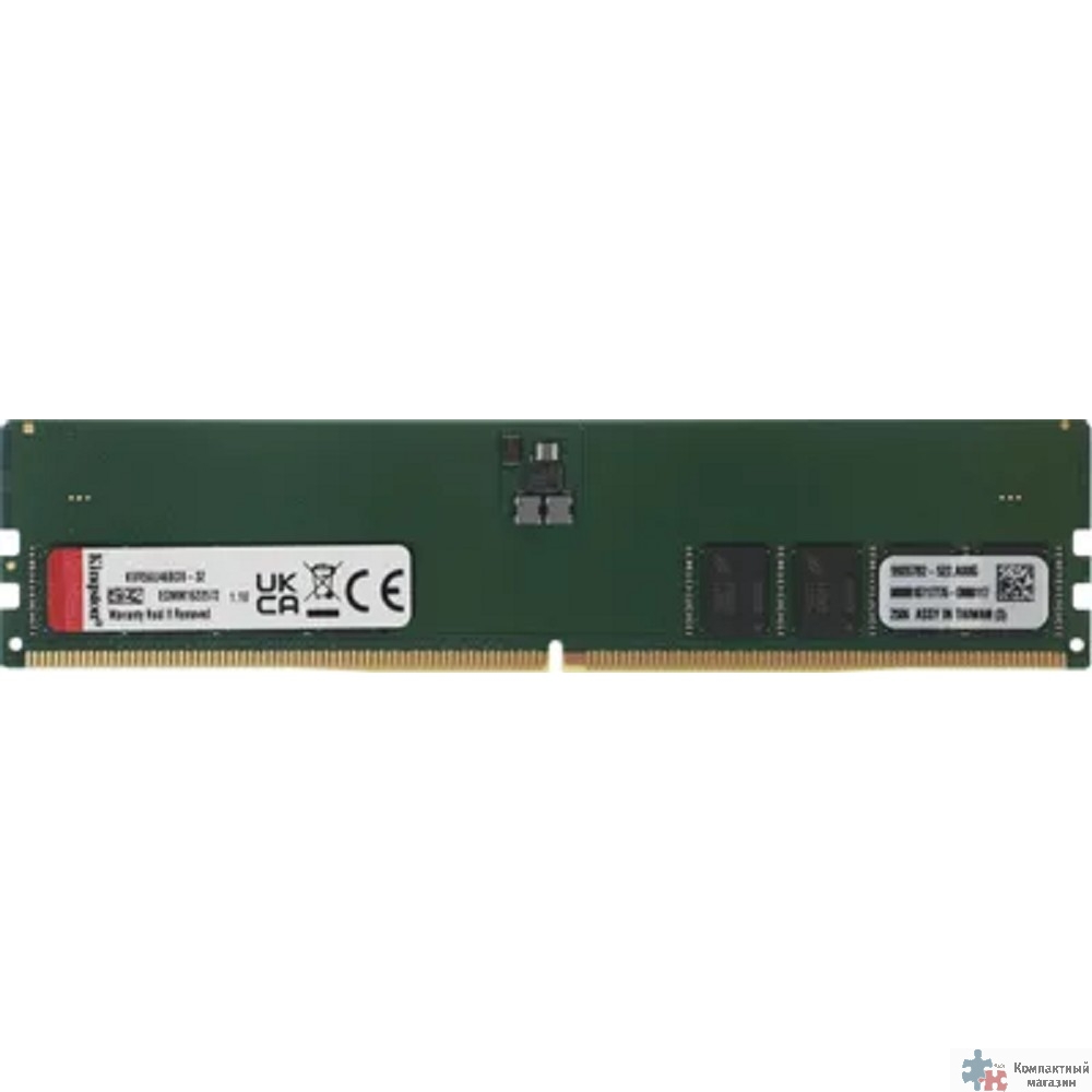 Kingston DDR5 DIMM 32GB 5600MT/s Non-ECC CL46 2Rx8 KVR56U46BD8-32