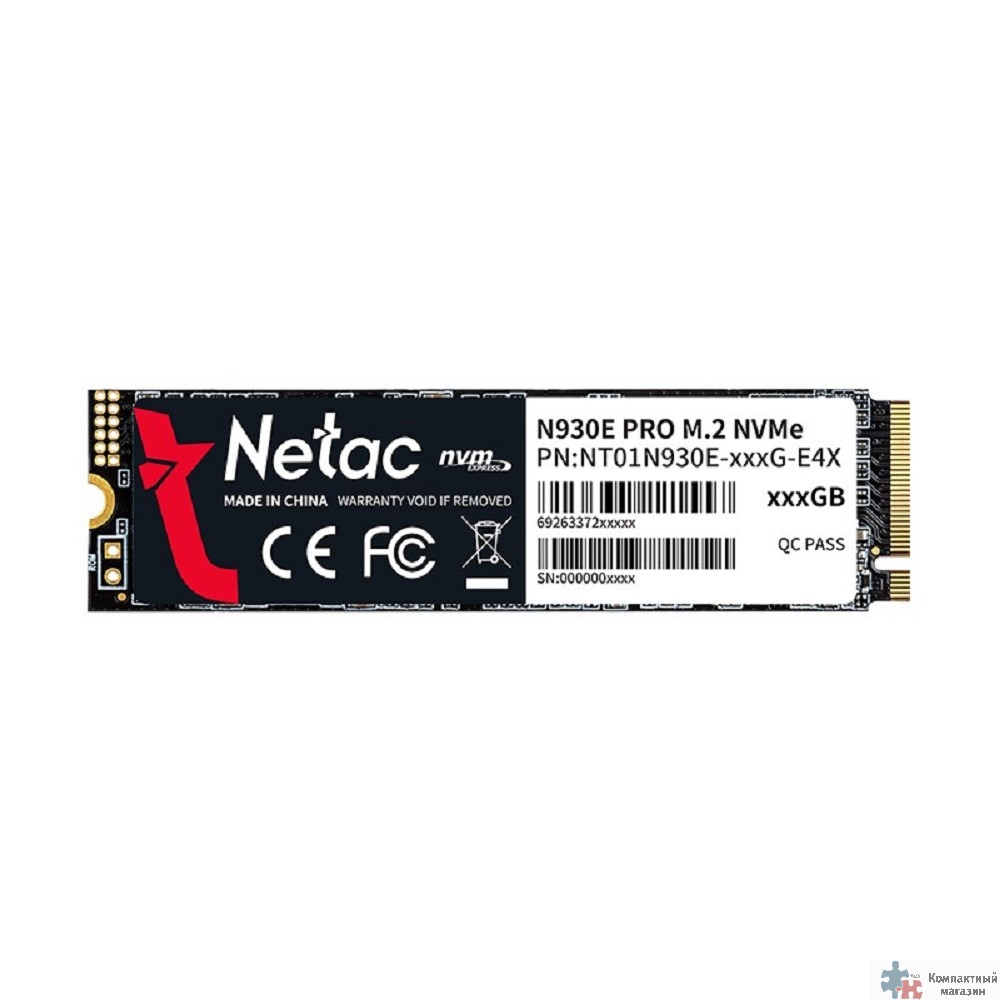 Накопитель SSD Netac PCI-E 3.0 512Gb NT01N930E-512G-E4X N930E Pro M.2 2280