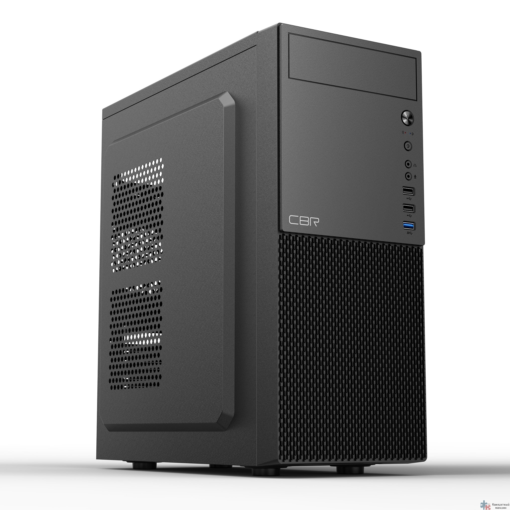 CBR Корпус ATX Miditower E188, без БП, 1*USB 3.0, 2*USB 2.0, HD Audio+Mic, Black [PCC-ATX-E188-USB31-USB22-WPSU]