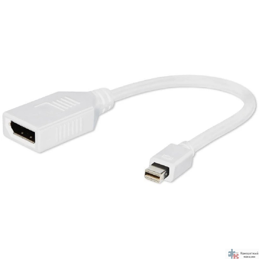 Gembird Переходник miniDisplayPort - DisplayPort,  20M/20F, длина 16см, белый (A-mDPM-DPF-001-W)